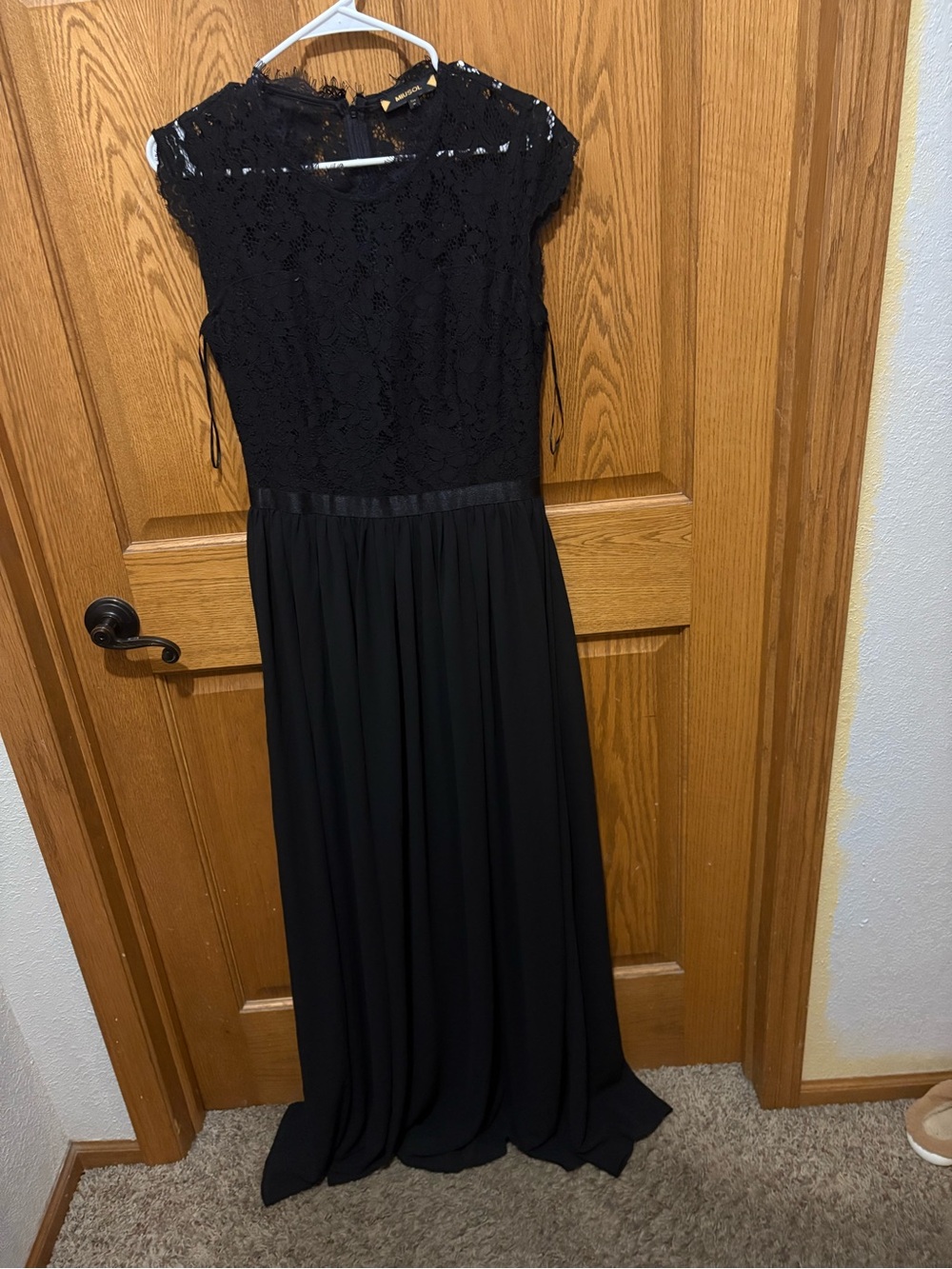 Miusol Black Lace Bodice Maxi Dress
